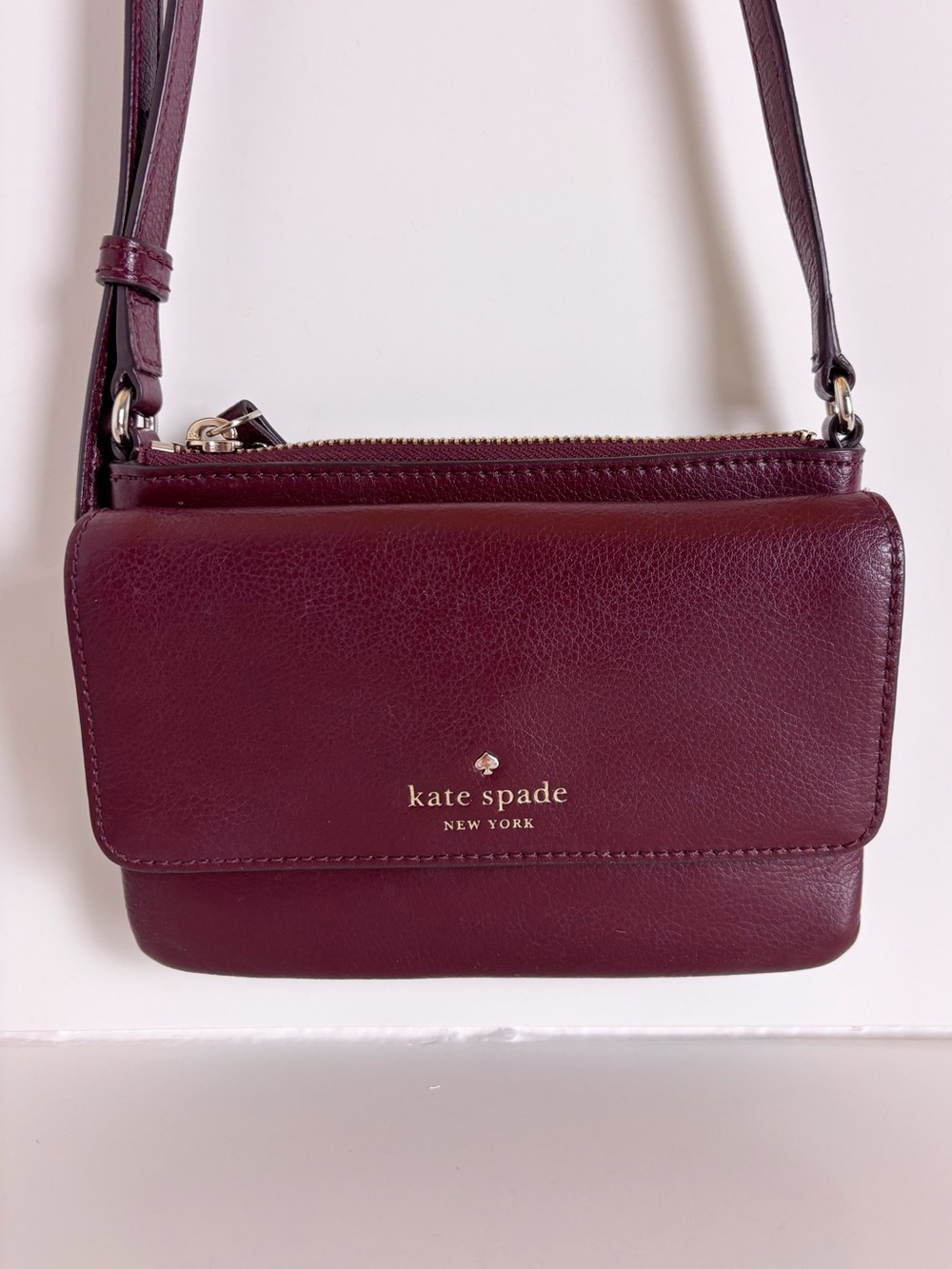 Kate Spade New York Greene Street Karlee Leather Crossbody Cherrywood Burgundy